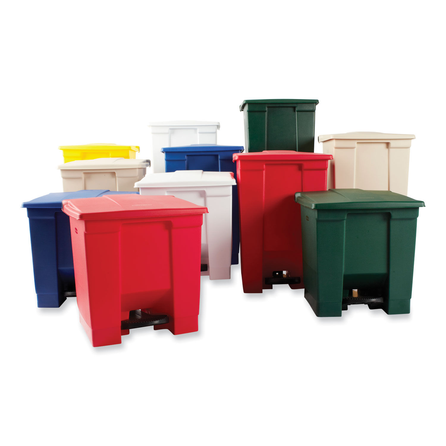 Indoor Utility Step-On Waste Container by Rubbermaidandreg; Commercial RCP6143RED