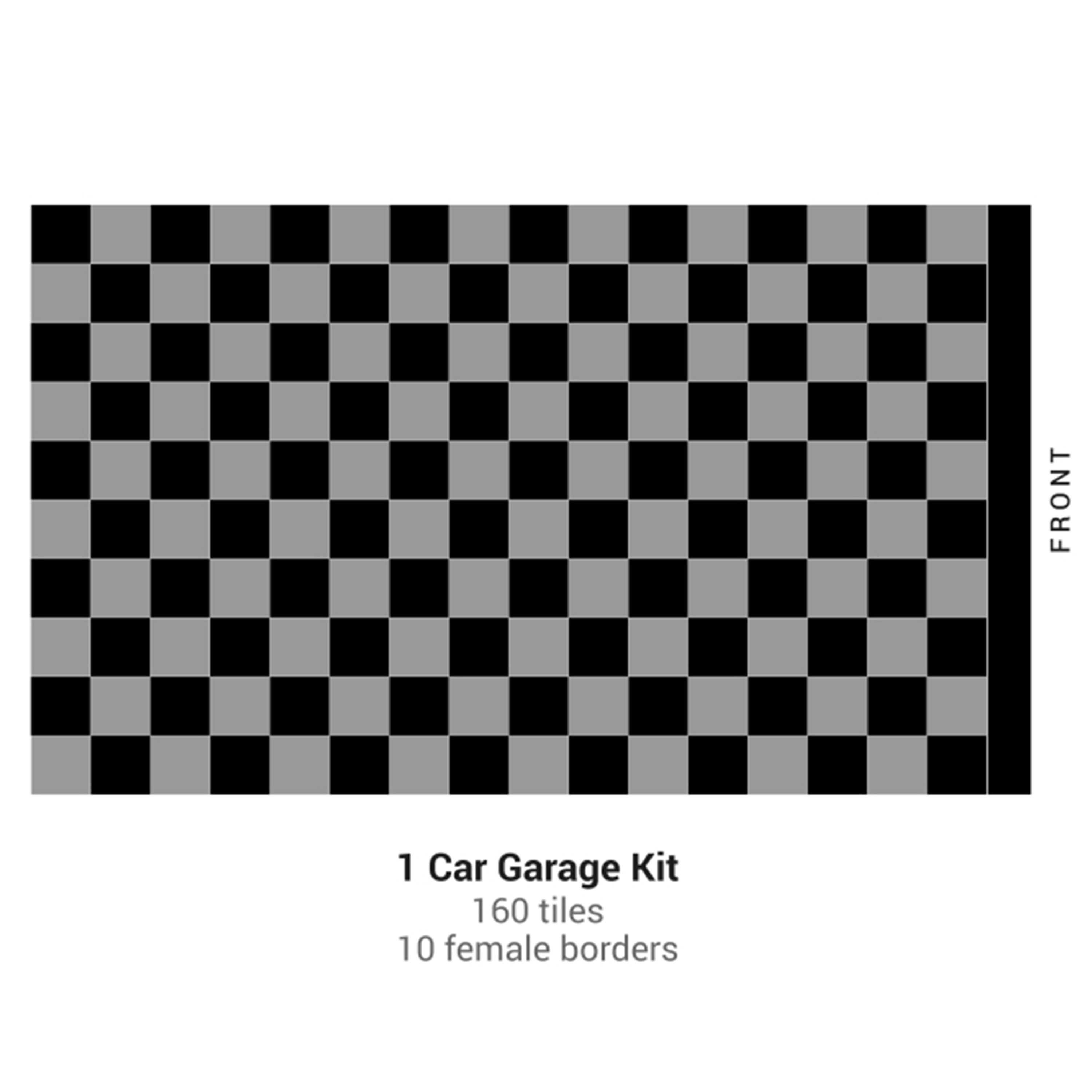 FlooringInc Nitro Tile Car Pad Kits， Diamond Pattern， 10'x16'， 1 Car Garage， Black/Graphite