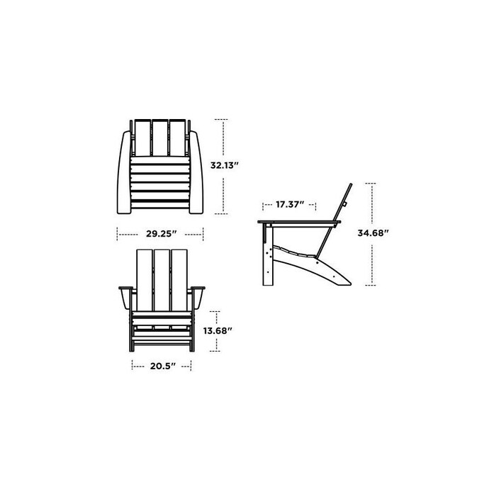 POLYWOOD Modern 3-Piece Adirondack Set