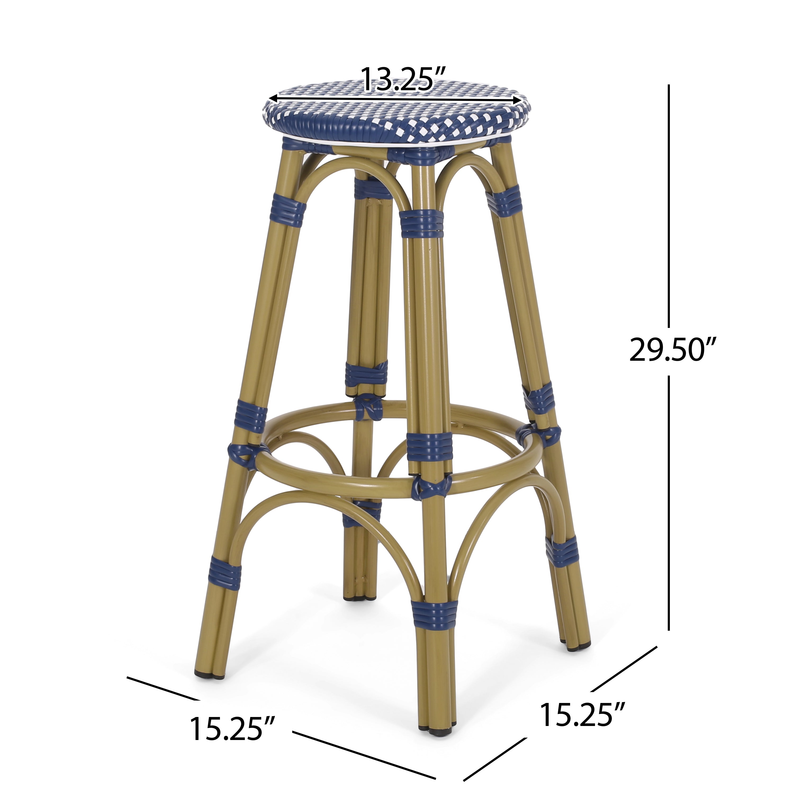 Dohney Outdoor French Aluminum 29.5 Inch Barstools, Set of 4