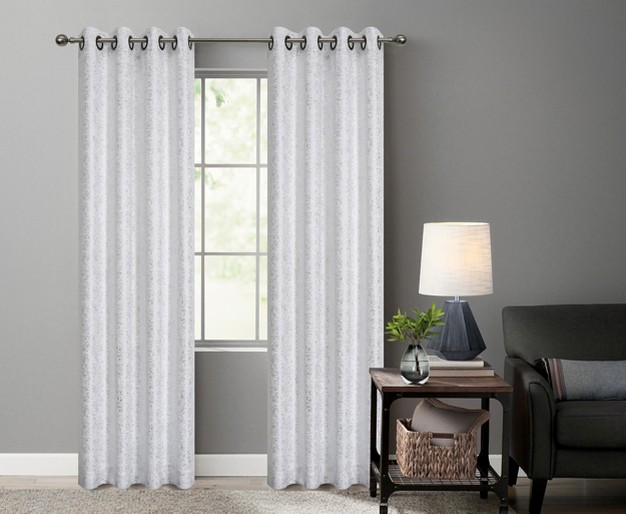 Kate Aurora 2 Pack Glam Metallic Sparkle Thermal Light Filtering Grommet Top Curtains