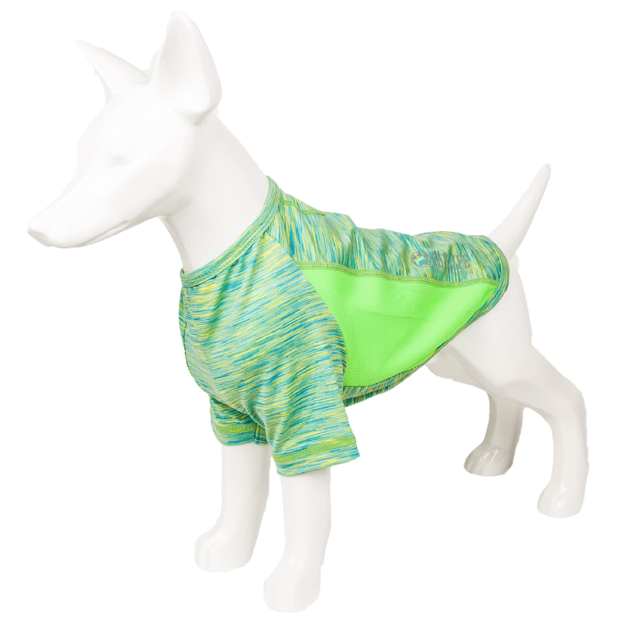 Pet Life Green Active Warf Speed Heathered Ultra-Stretch Sporty Performance Dog T-Shirt， X-Small