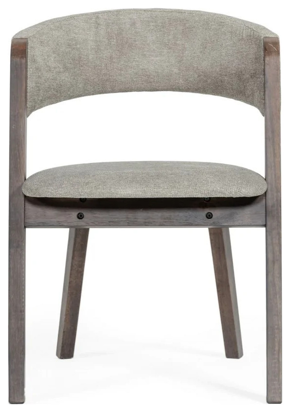 Cassi Modern Gray and Dark Wenge Dining Chair  Set of 2   Midcentury   Dining Chairs   by V.S.D Furniture  Houzz