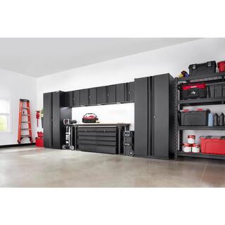 Husky 9-Piece Heavy Duty Welded Steel Garage Storage System in Black (184 in. W x 81 in. H x 24 in. D) HTC922041