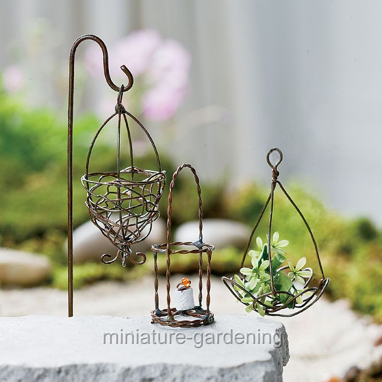 Miniature Wire Accessory Set for Miniature Garden， Fairy Garden