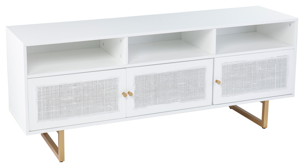 Lawrenny Media Cabinet With Storage   Contemporary   Entertainment Centers And Tv Stands   by SEI  Houzz