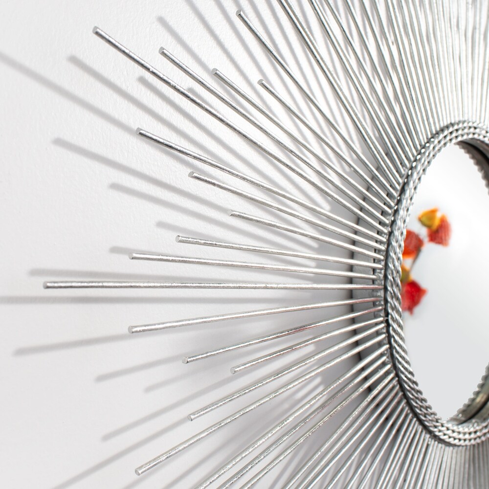 SAFAVIEH Emme 30 inch Silver Sunburst Round Silver Mirror   30\