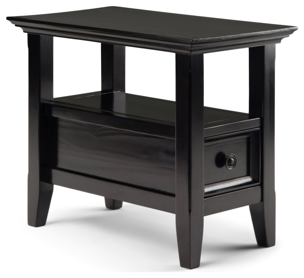 Amherst Solid Wood Narrow Side Table  Hickory Brown   Transitional   Side Tables And End Tables   by Simpli Home Ltd.  Houzz