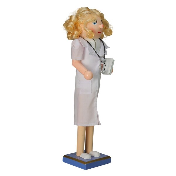 15Inch Wooden Nurse Christmas Nutcracker with Stethoscope