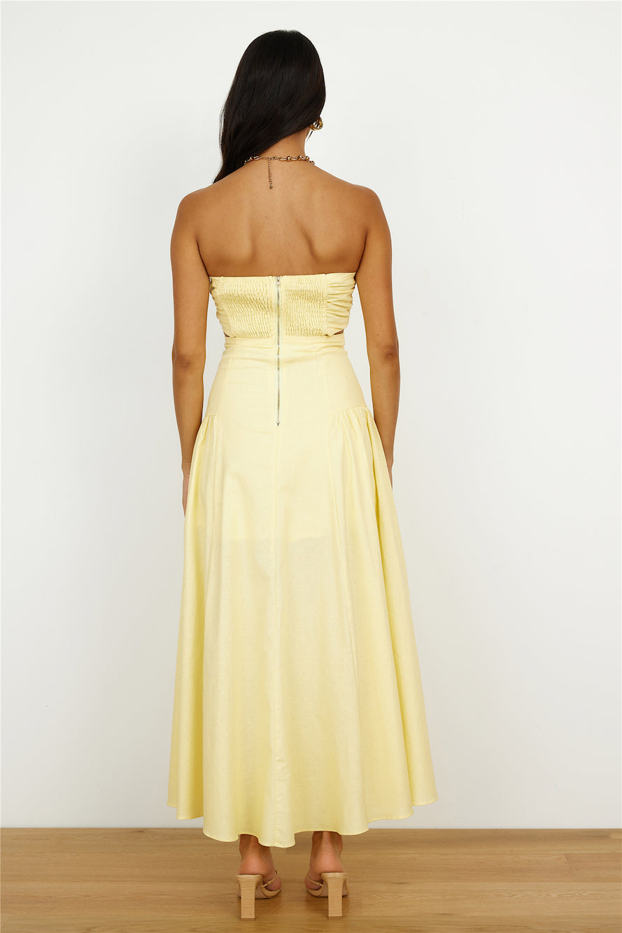 Garden Dance Midi Dress Yellow