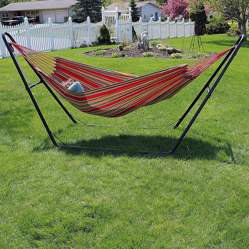 Sunnydaze Brazilian Hammock With Universal Multi-use Stand