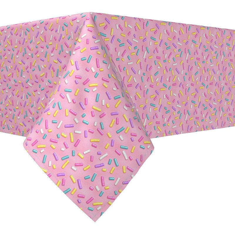 Square Tablecloth， 100% Polyester， 54x54， Rainbow Sprinkles Pink