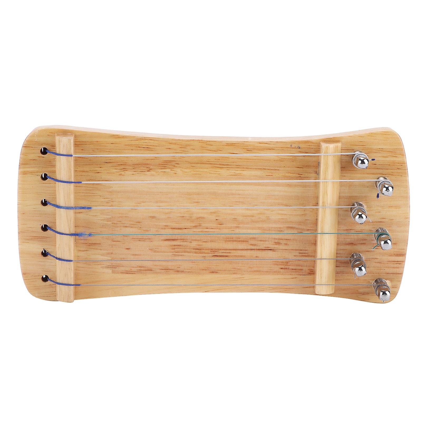 Guzheng Finger Trainer Wooden 6-string Mini Musical Instrument Fingering Practice Tool