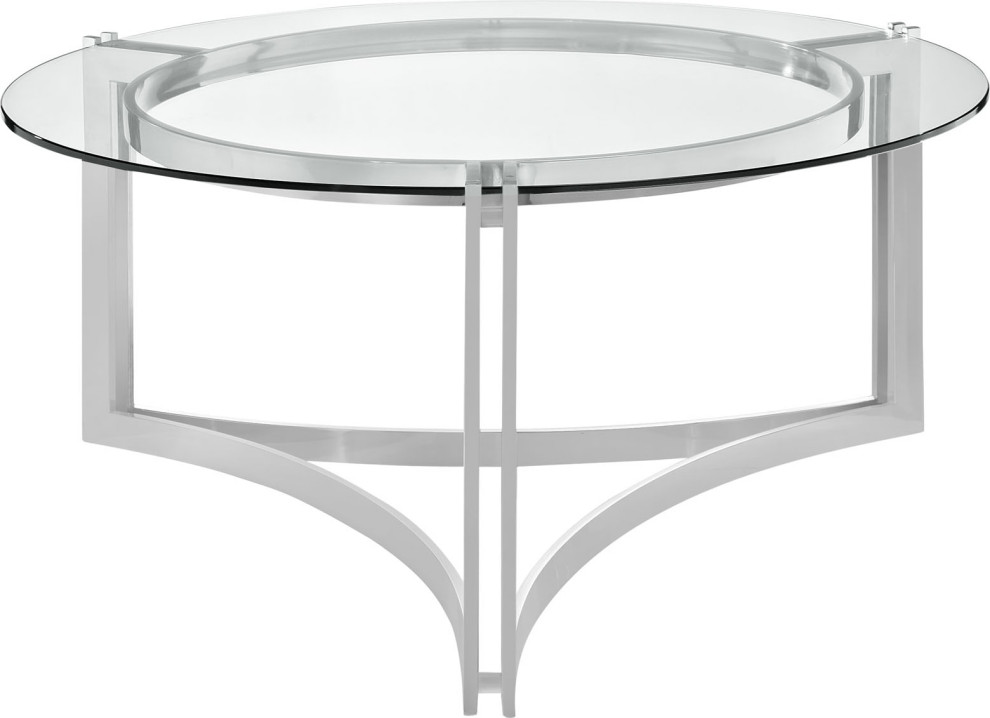 Caprara Stainless Steel Coffee Table   Contemporary   Coffee Tables   by HedgeApple  Houzz