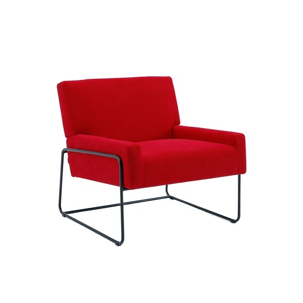 Modern Industrial Slant Armchair with Metal Frame