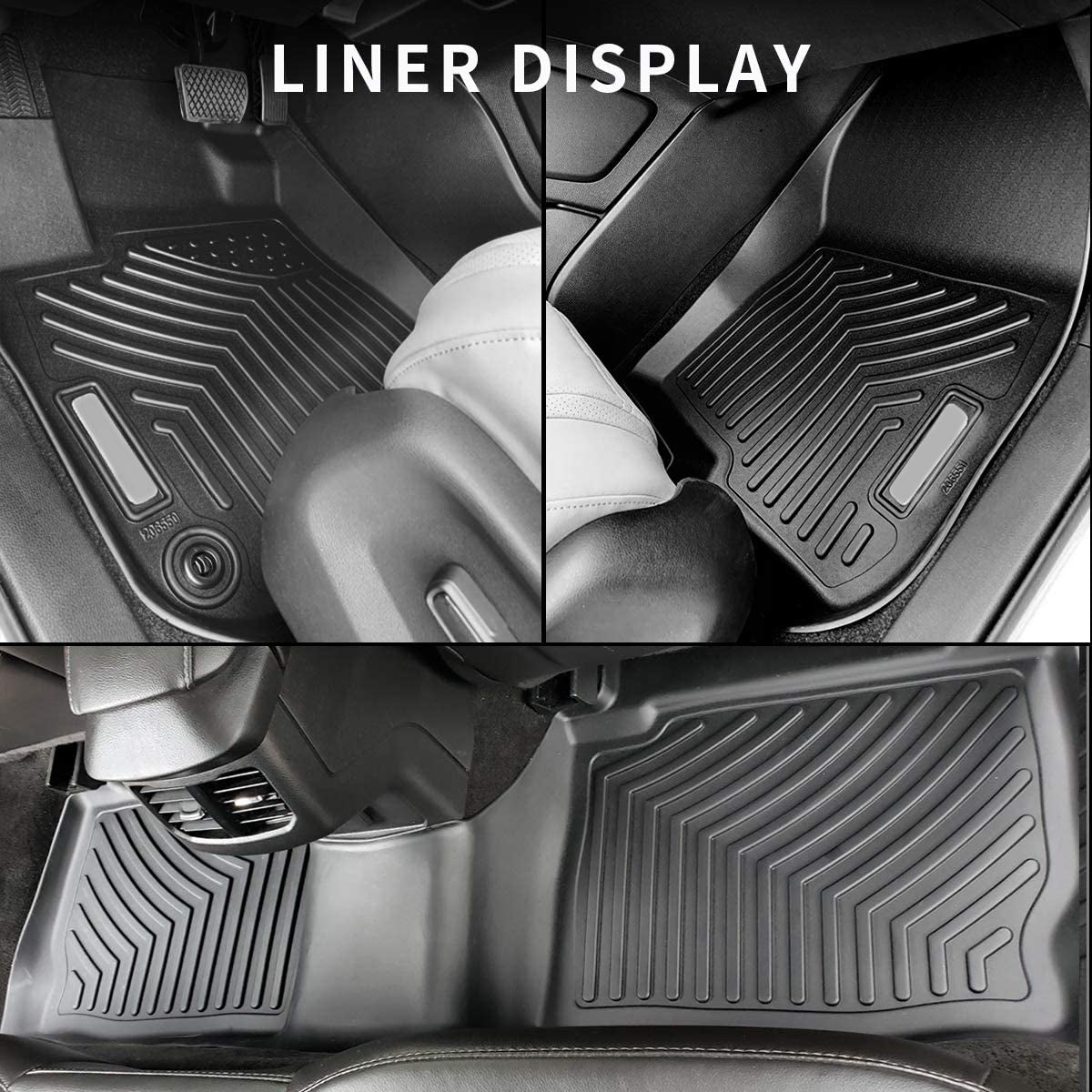 Ledkingdomus TPE Rubber Front and Rear for 19- 22 Toyota RAV4 Floor Mats Set， All-Weather Protection