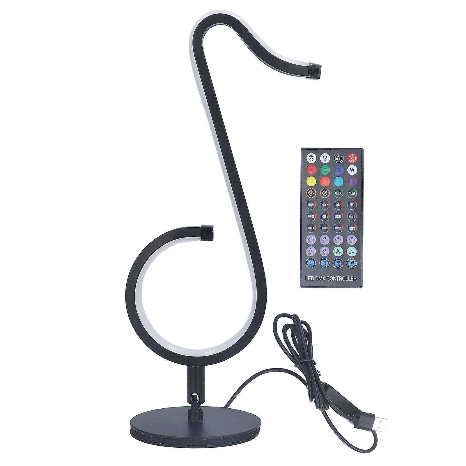 Remote Control Music Lamp Rgb Musical Note Shape Light Romantic Bedside Table Lamp For Bedroom