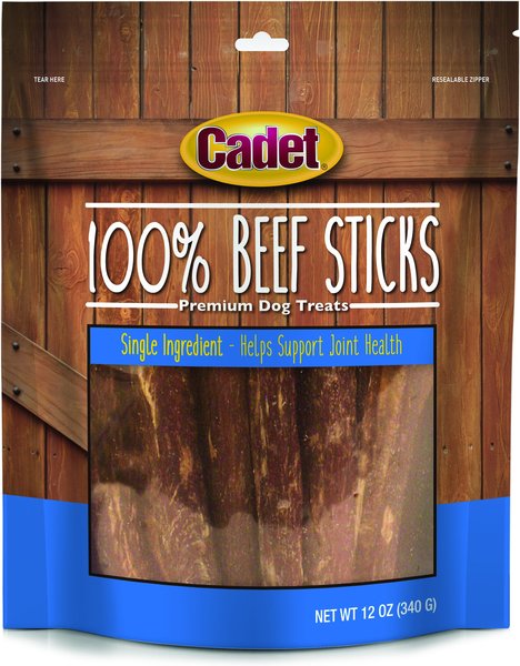 Cadet Beef Sticks Dog Treats， 12-oz bag