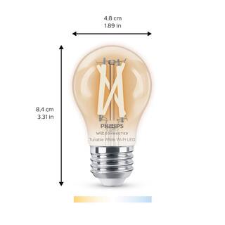 Philips 40-Watt Equivalent A15 Smart Wi-Fi LED Tuneable White Light Bulb Powered by WiZ with Bluetooth (4-Pack) 567222