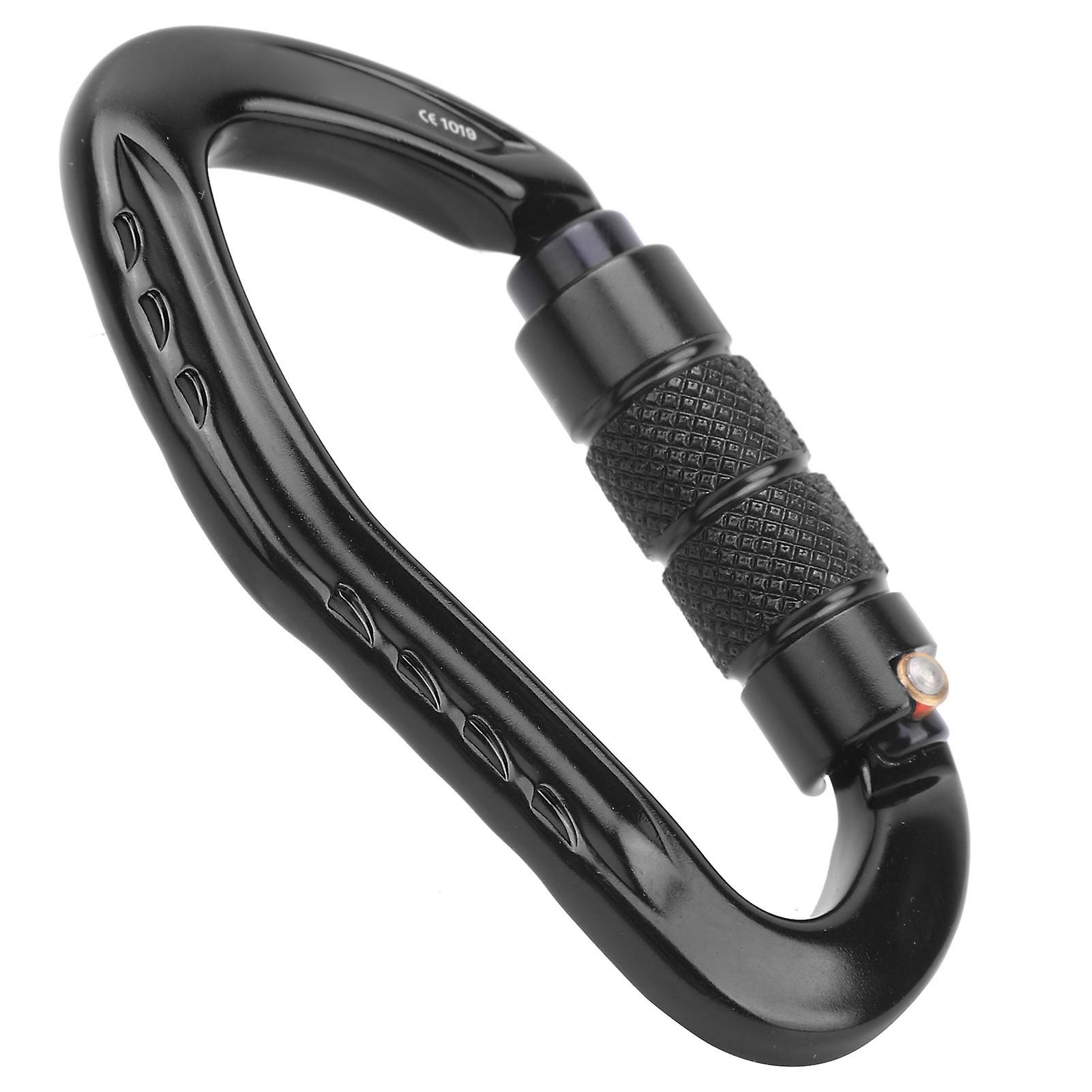 Outdoor Rock Climbing Carabiner Aluminum Alloy Auto Locking Safety Buckle Accessoryblack