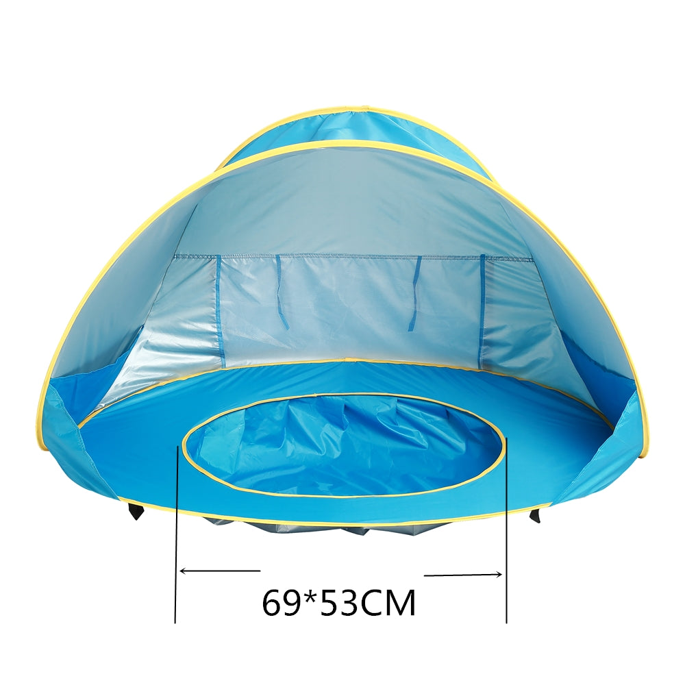 SEARCHI Baby Beach Tent  Up Collapsible Portable Shade Pool UV Protection Canopy Sun Shelter Playhouse for Infant，Carry Bag Included，50+ UPF (Round)