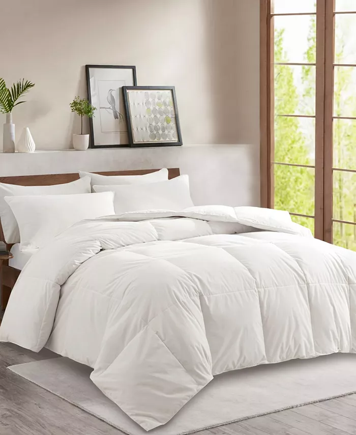 UNIKOME Extra Warmth White Goose Feather and Fiber Comforter， Twin