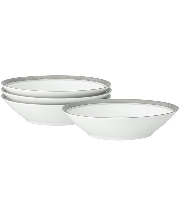 Noritake Charlotta Platinum 4 Piece 5.5 Fruit Bowls Set 4 oz Service for 4