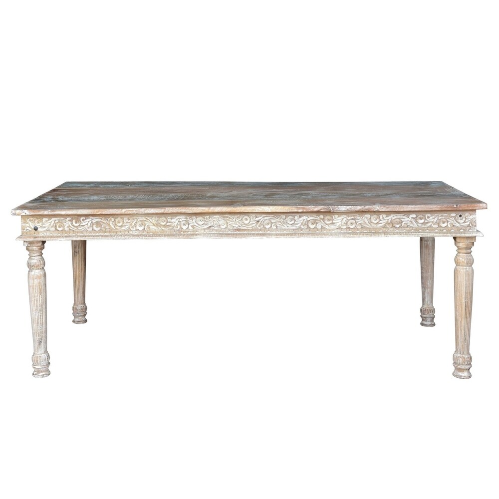 Driftwood Recycled Carved Dining Table  83   83