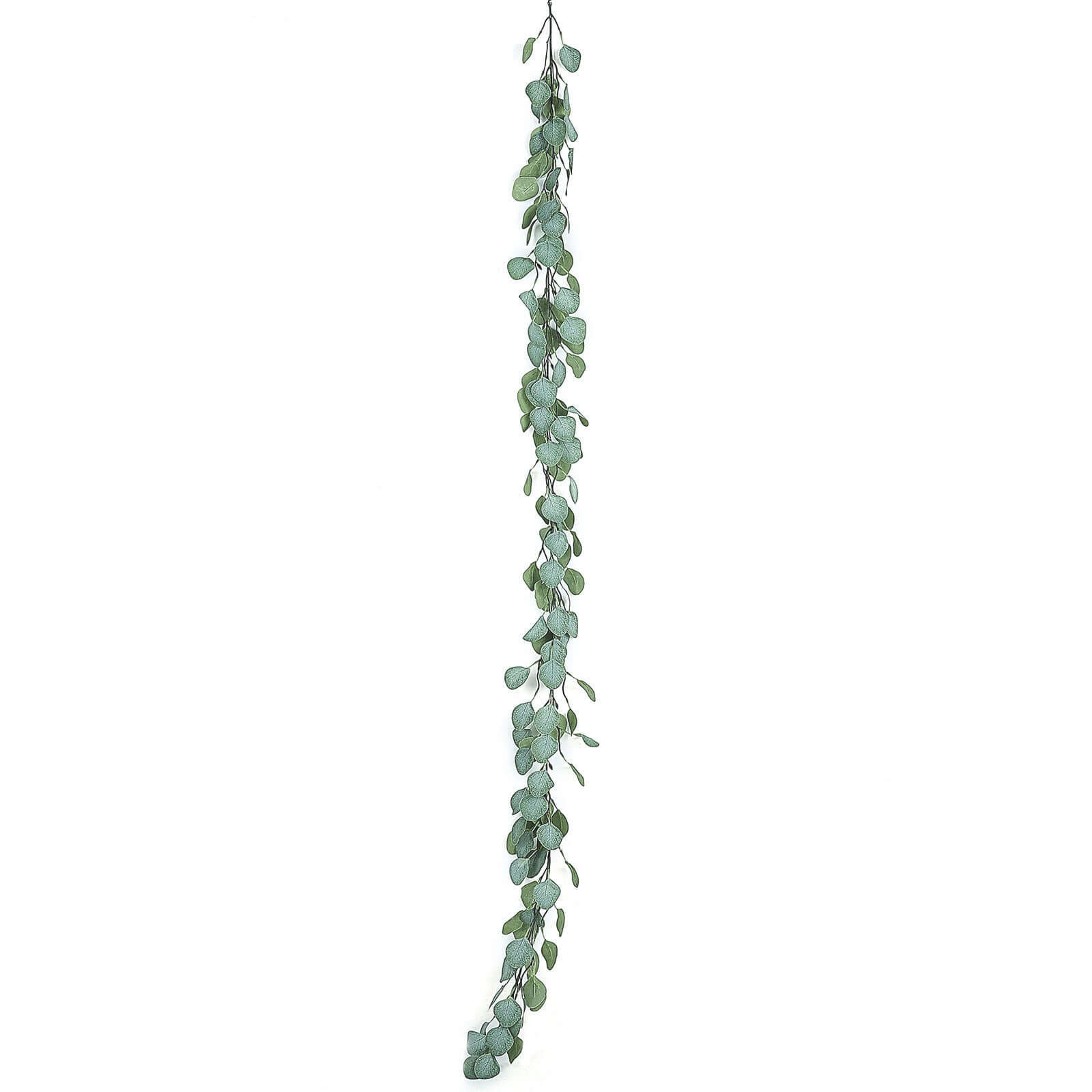 Frosted Green Artificial Silk Eucalyptus Leaf Garland Vine 6.5ft