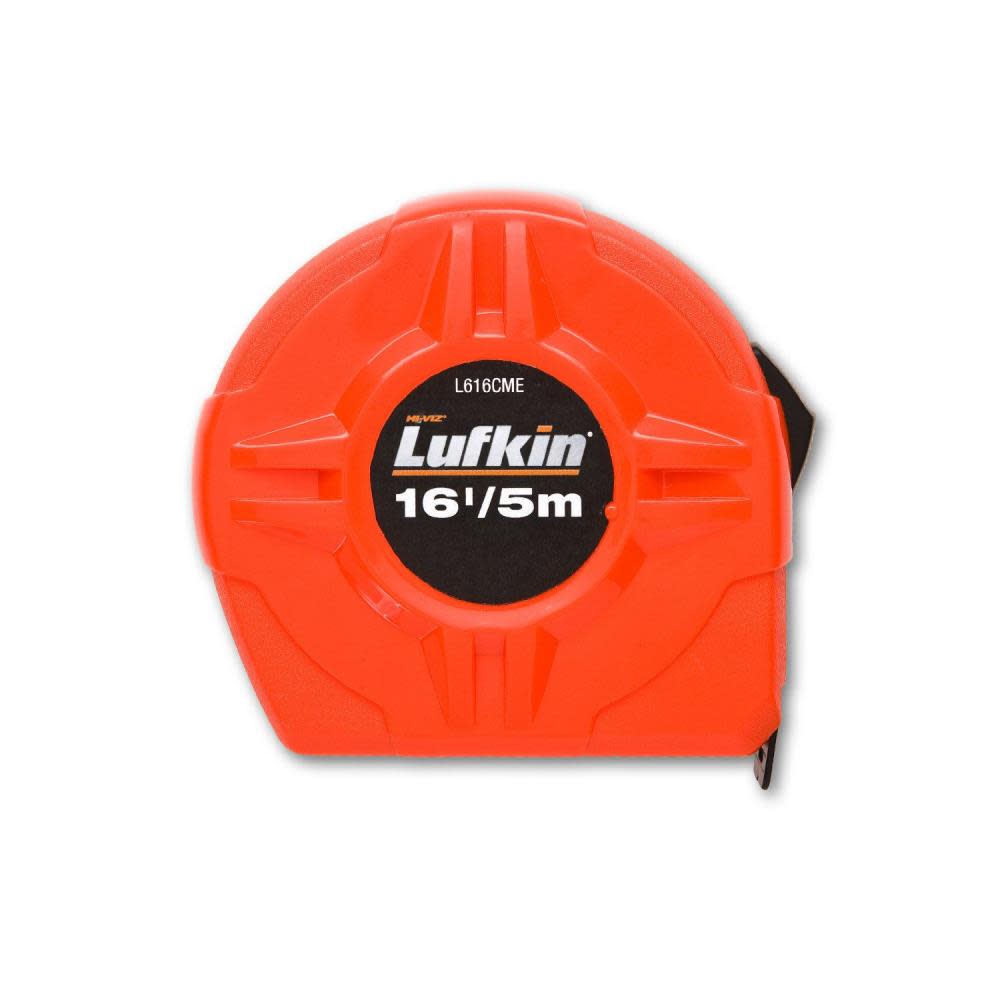 Tape Measure， 3/4 In./19mm x 16 Ft./5m Hi-Viz Orange Value ;