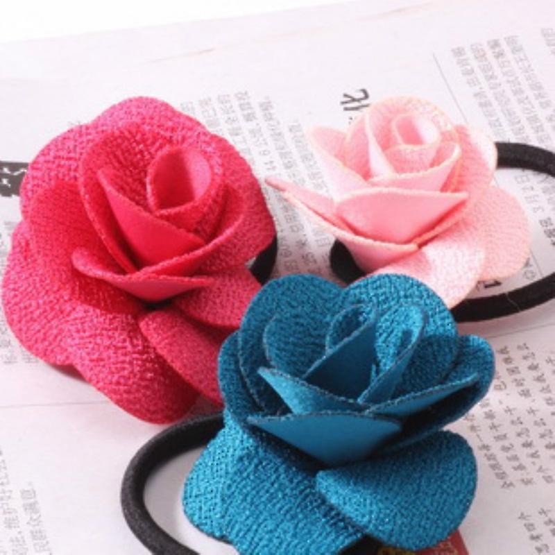 Children's Popular Romantic Sweet Flower Headdress Rose Baby Tiara Princess Hair Ropes For Children Acessorio De Cabelo T