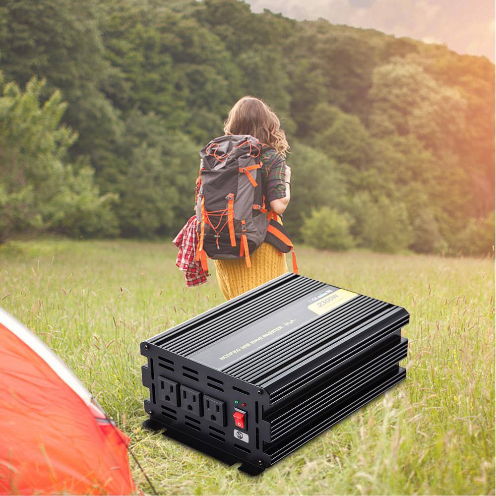 VEVOR 2300-Watt DC 24-Volt to AC 120-Volt Power Inverter Modified Sine Wave Inverter with LCD Display Remote Controller Z2300W-24-120SCYVV9