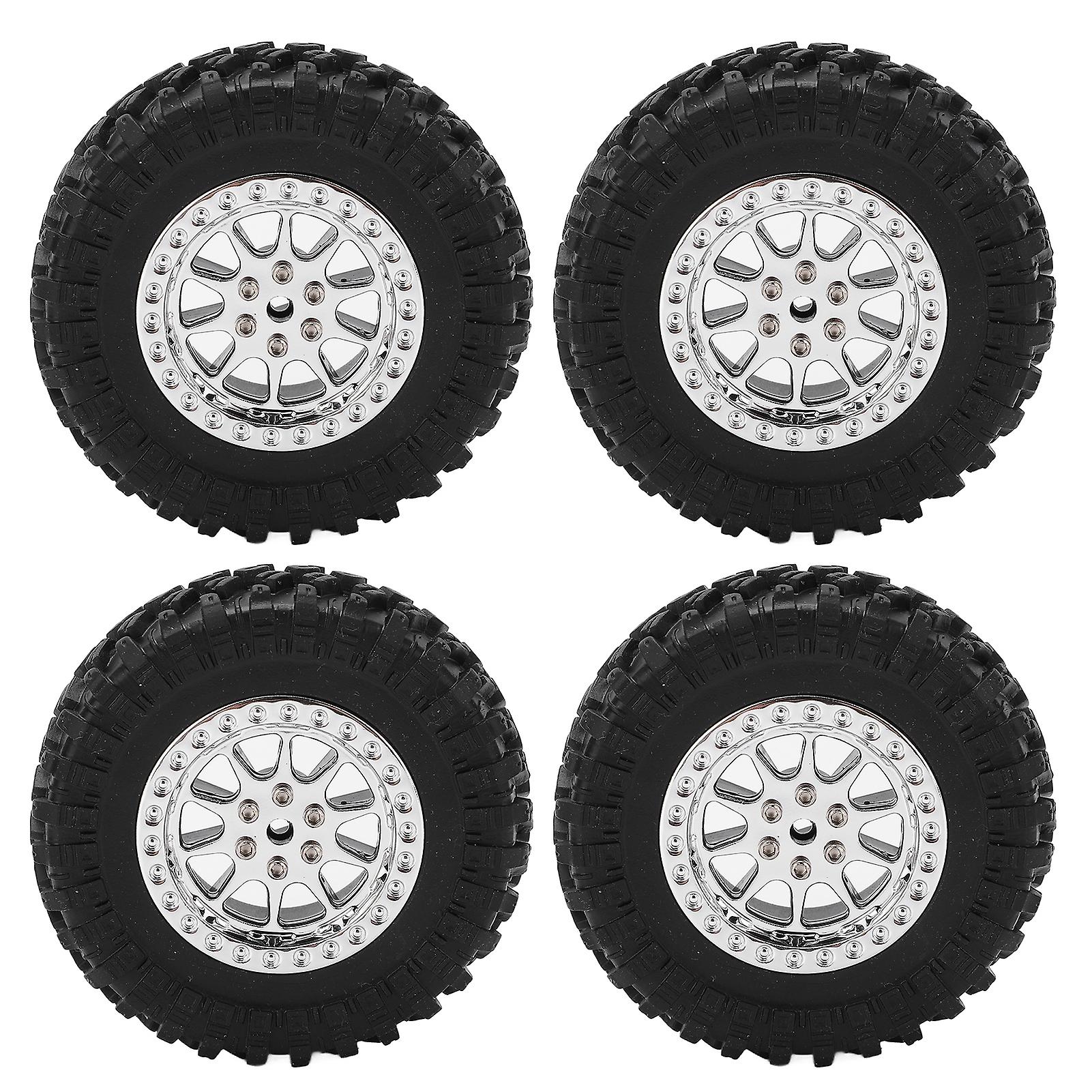 4pcs Rc Car Tires Tyre Wheel For Mn D90 D91 D99 D99s D86 Rc Car Spare Upgrades Accessoriesr789s Silver