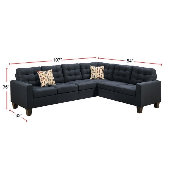 4 Piece Sectional Sofa with Pillows