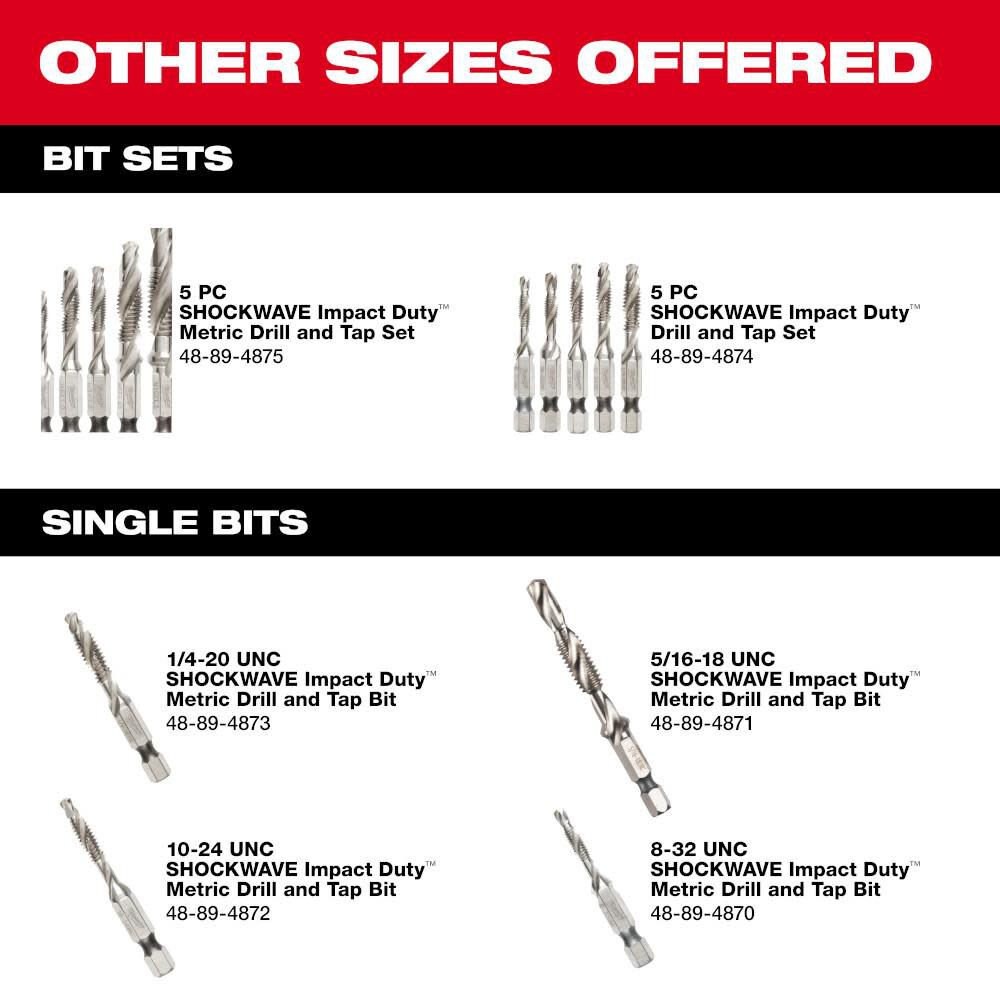 Milwaukee SHOCKWAVE 8-32 SAE Impact Drill Tap 48-89-4870 from Milwaukee