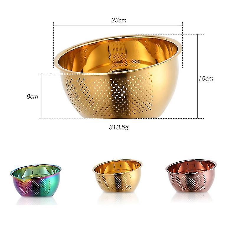 Strainer Basket Rice Stainless Steel Washing Filter Strainer Colorful Basket Sieve Drainer Kitchen