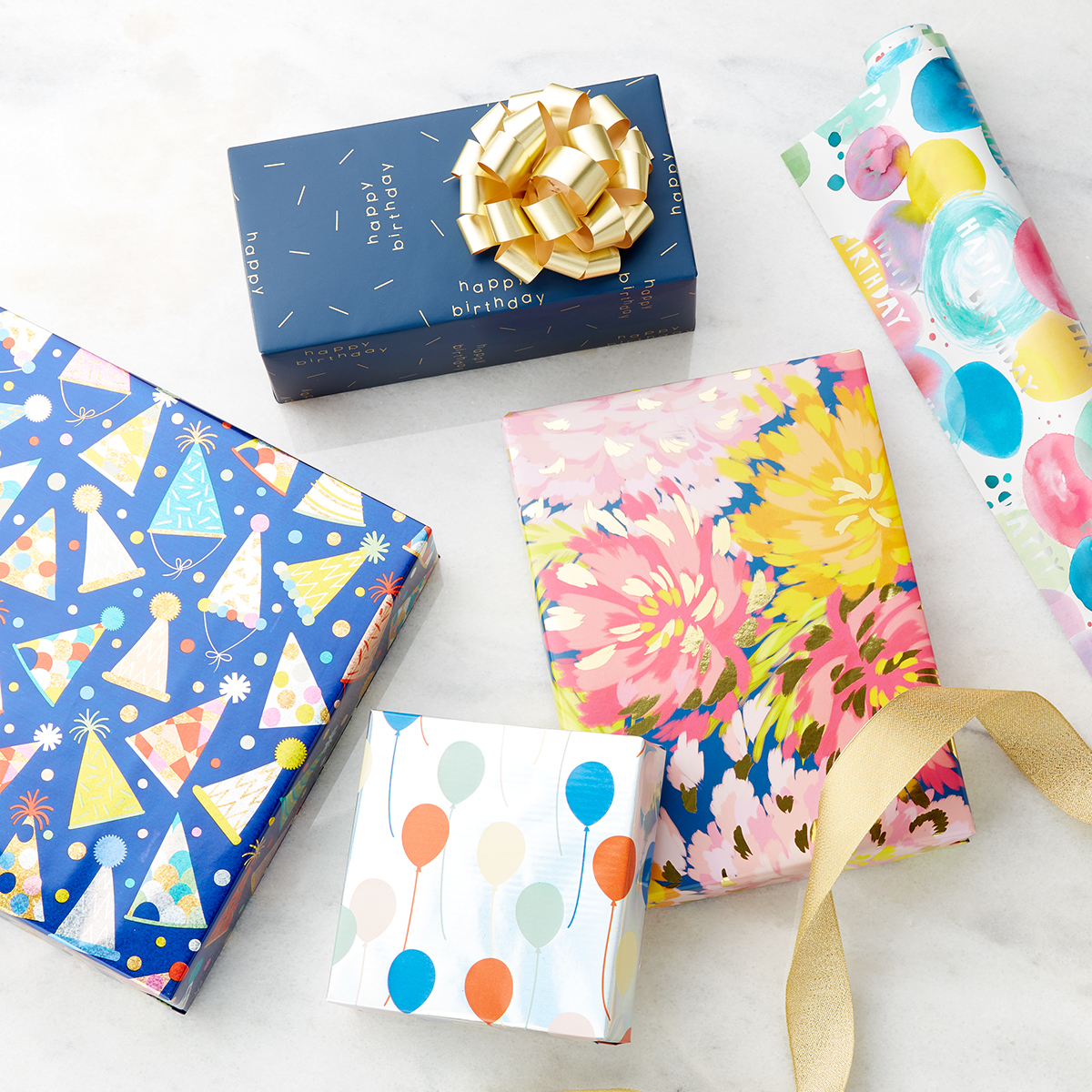 Happy Birthday Watercolor Wrapping Paper