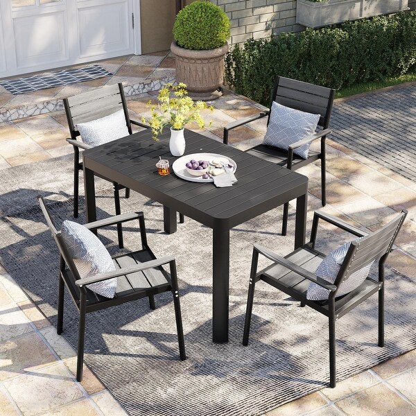 Pellebant Outdoor Dining Table Aluminum Extendable Table