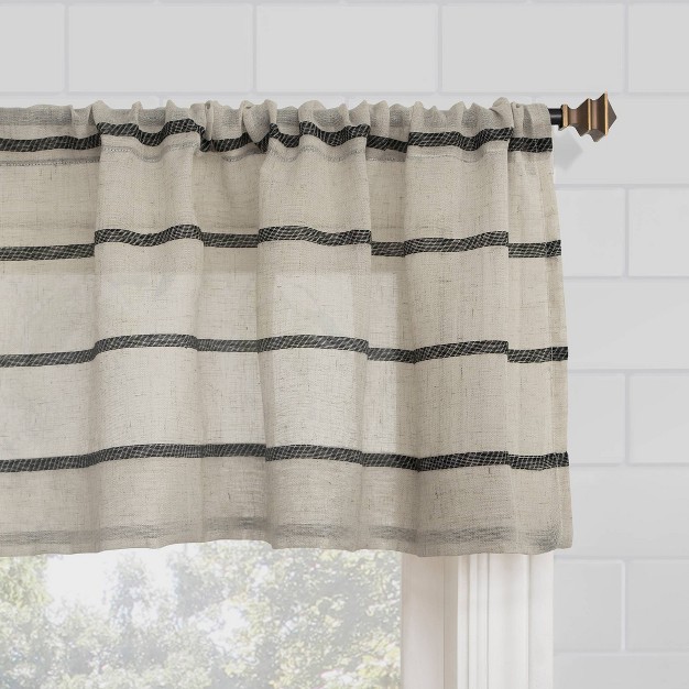 Twill Striped Anti Dust Sheer Cafe Window Valance Clean Window