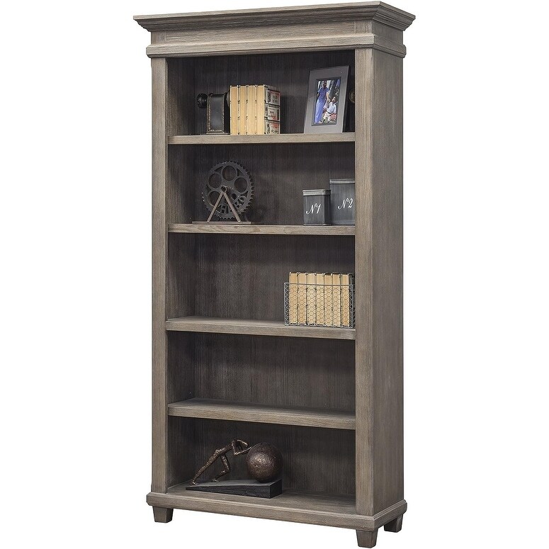 Carson Wood Open Bookcase  Storage Cabinet  Gray   40\