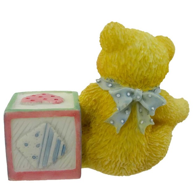 Cherished Teddies Bear With Abc Block Letter Y Teddy Bear Miniature Block Decorative Figurines