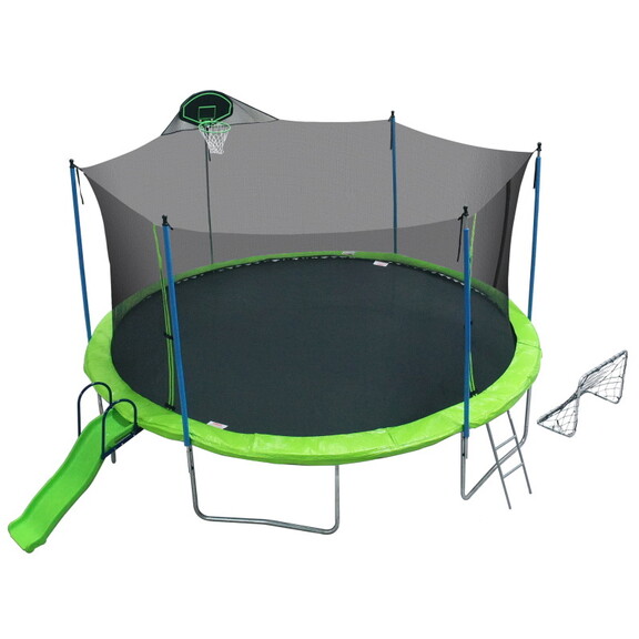 14FT Trampoline with Slide  Outdoor Trampoline for...