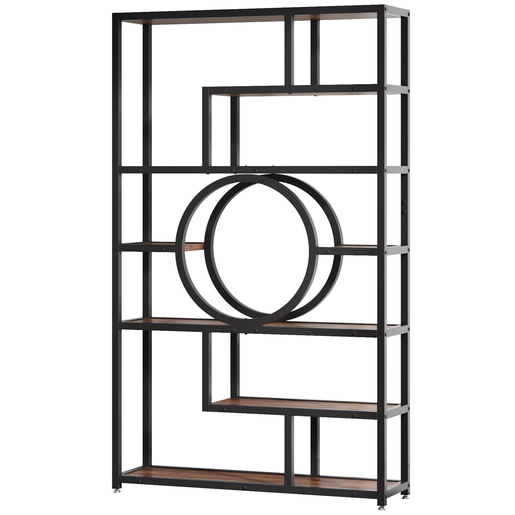 72 Bookshelf, 8-Shelf Etagere Bookcase Industrial Display Shelf