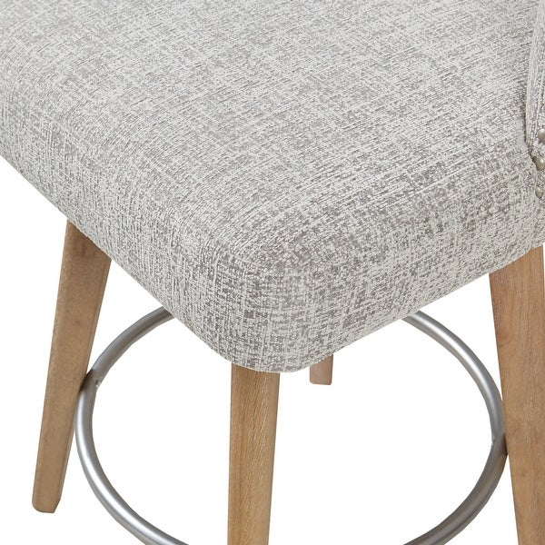 Madison Park Boyle Upholstered 360 Degree Swivel Counter Stool 26