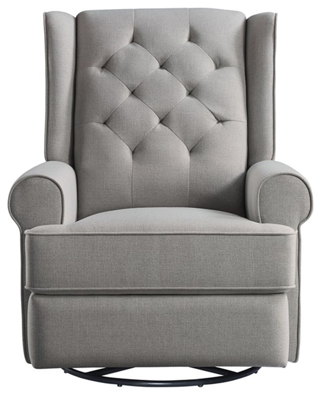 Westwood Design Amelia Traditional Fabric USB Glider and Recliner in Charcoal   Transitional   Recliner Chairs   by Homesquare  Houzz