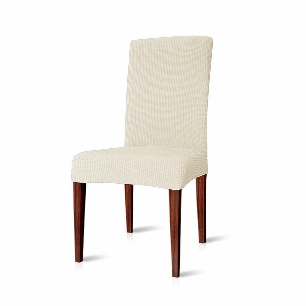 Enova Home Elegant Knitting Jacquard Box Cushion Dining Chair Slipcover