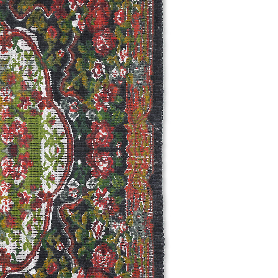 Printed rose kelim rug