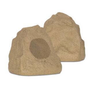 Theater Solutions by Goldwood Outdoor Sandstone Rock 2-Speaker Set for Yard Patio Pool 2R4S