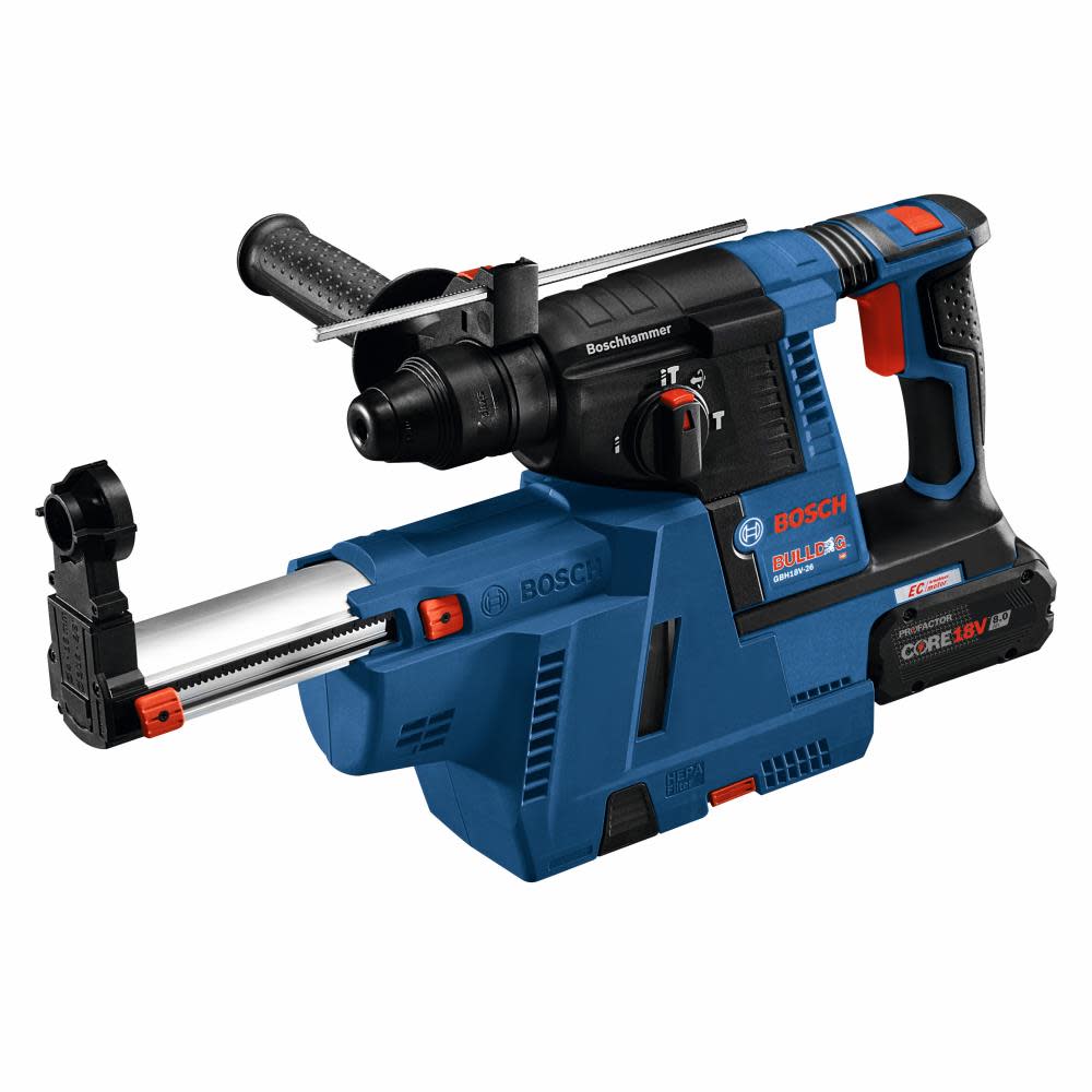 Bosch 18V SDS plus Bulldog 1 Rotary Hammer Kit with Dust Collection Attachment ;