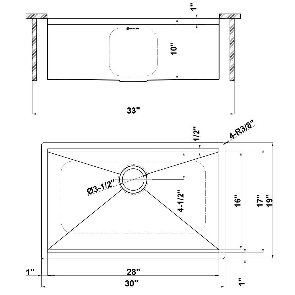 Glacier Bay Zero Radius Undermount 18G Stainless Steel 30 in. Single Bowl Workstation Kitchen Sink with Accessories 4304F